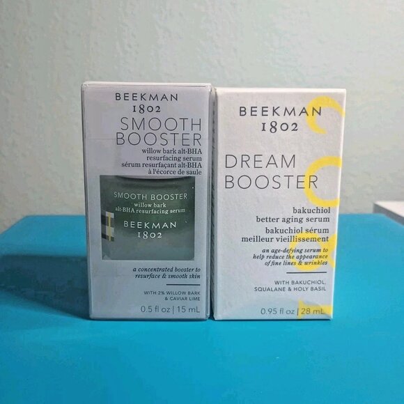 NIB Beekman 1802 Vegan Serums .5 oz Smooth Booster and .95 oz Dream Booster - Picture 2 of 5